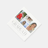 Serviette En Papier Simple Script Multi Photo Grad Graduation Party (Coin)