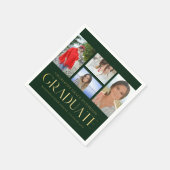 Serviette En Papier Simple Script Multi Photo Grad Graduation Party (Coin)