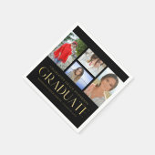 Serviette En Papier Simple Script Multi Photo Grad Graduation Party (Coin)