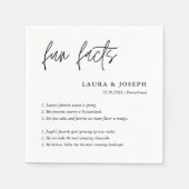 Serviette En Papier Simple Script noir blanc Mariage faits amusants (Devant)