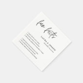 Serviette En Papier Simple Script noir blanc Mariage faits amusants (Coin)