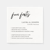 Serviette En Papier Simple Script noir blanc Mariage faits amusants (Devant)