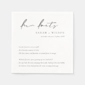 Serviette En Papier Simple Script noir blanc Mariage faits amusants (Devant)
