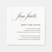 Serviette En Papier Simple Script noir blanc Mariage faits amusants (Devant)
