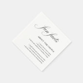 Serviette En Papier Simple Script noir blanc Mariage faits amusants (Coin)