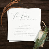 Serviette En Papier Simple Script noir blanc Mariage faits amusants