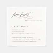 Serviette En Papier Simple Script noir blanc Mariage faits amusants (Devant)