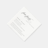 Serviette En Papier Simple Script noir blanc Mariage faits amusants (Coin)