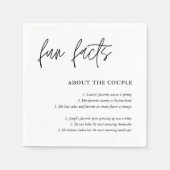 Serviette En Papier Simple Script noir blanc Mariage faits amusants (Devant)