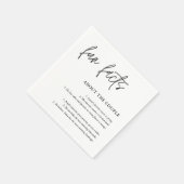 Serviette En Papier Simple Script noir blanc Mariage faits amusants (Coin)