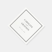 Serviette En Papier Simple Script Typographique Élégant Mariage (Coin)