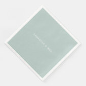 Serviette En Papier Simple Seafoam Couples Noms Dîner Moderne (Coin)