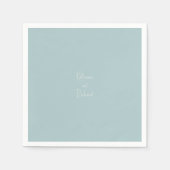 Serviette En Papier Simple Seafoam Custom Wedding Cocktail Serviettes (Devant)