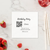 Serviette En Papier Simple site de fête d'anniversaire code-barres QR (En situation)