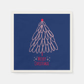 Serviette En Papier Simple Star Tree Mid Mod Joyeux Noël (Devant)