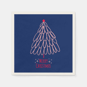 Serviette En Papier Simple Star Tree Mid Mod Joyeux Noël
