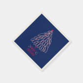 Serviette En Papier Simple Star Tree Mid Mod Joyeux Noël (Coin)