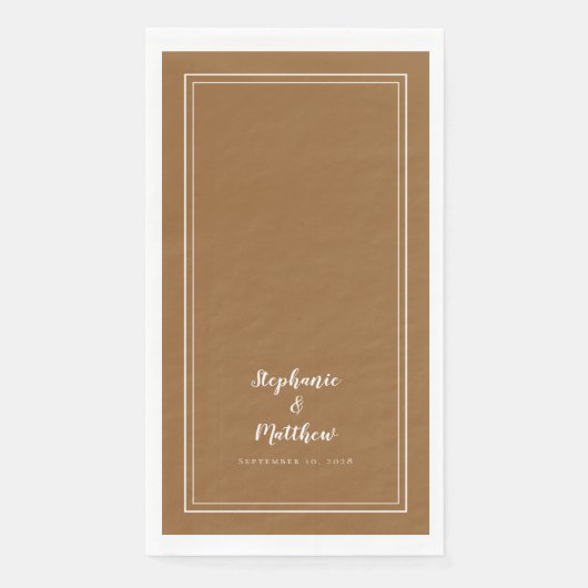 Serviette En Papier Simple Tendance Rustique Brown Moderne Dîner Maria (Devant)