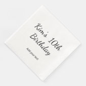 Serviette En Papier simple texture de calligraphie d'anniversaire simp (Coin)