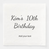 Serviette En Papier simple texture de calligraphie d'anniversaire simp (Devant)