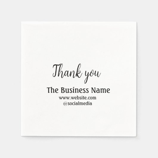 Serviette En Papier Simple thank you add business name details text t (Devant)