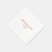 Serviette En Papier Simple Typographie Graduation Party Rouge (Coin)