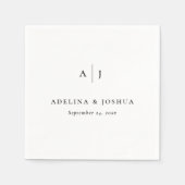 Serviette En Papier Simple Typography Minimalist Monogram Wedding (Devant)