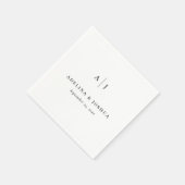 Serviette En Papier Simple Typography Minimalist Monogram Wedding (Coin)