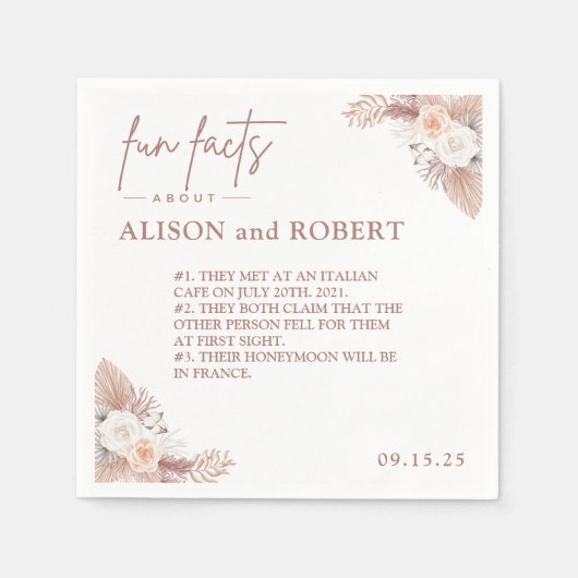 Serviette En Papier Simple unique tendance Fun Facts Mariage (Devant)