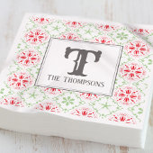 Serviette En Papier Simple vacances Snowflake Motif Monogramme initial