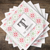 Serviette En Papier Simple vacances Snowflake Motif Monogramme initial