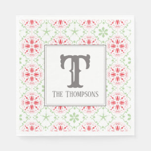 Serviette En Papier Simple vacances Snowflake Motif Monogramme initial