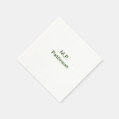Serviette En Papier Simple vert minimal ajouter votre nom de texte pho (Coin)
