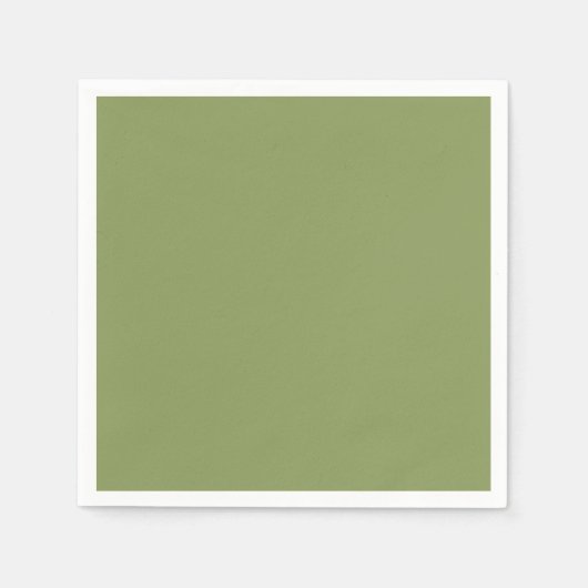 Serviette En Papier Simple Vert Moussu Sans Typographie (Devant)