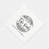 SERVIETTE EN PAPIER SIMPLE WELCOME WEDDING  (Coin)