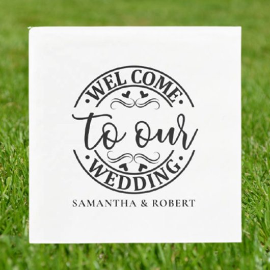 SERVIETTE EN PAPIER SIMPLE WELCOME WEDDING 