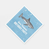 Serviette En Papier Simple Whimsical Birthday Sharks Blue Ocean (Coin)