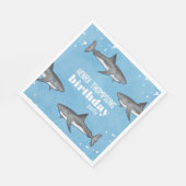 Serviette En Papier Simple Whimsical Pool Party Requins Blue Ocean (Coin)