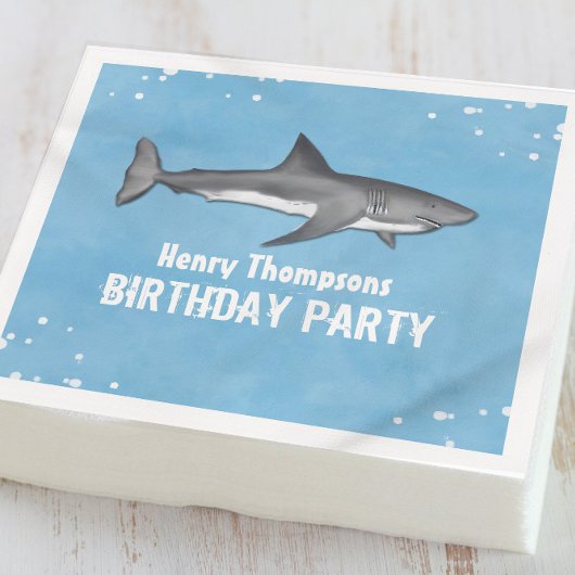 Serviette En Papier Simple Whimsical Pool Party Requins Blue Ocean