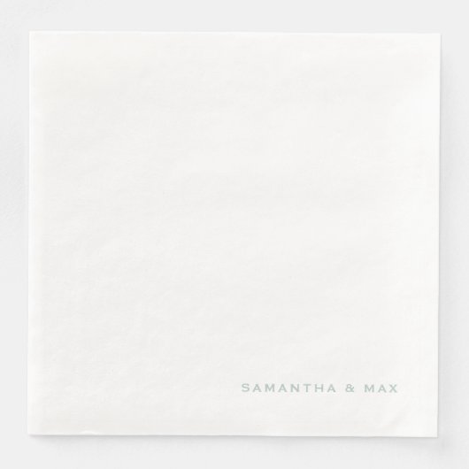 Serviette En Papier Simple White Seafoam CouNames Dîner (Devant)