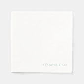 Serviette En Papier Simple White Seafoam Couple Names Cocktail (Devant)