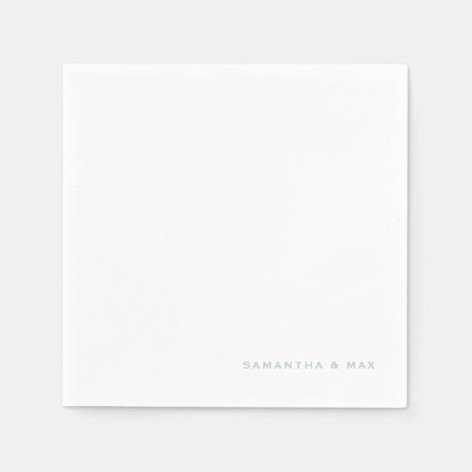 Serviette En Papier Simple White Seafoam Couple Names Cocktail (Devant)