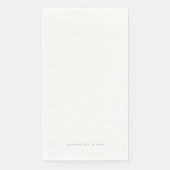 Serviette En Papier Simple White Seafoam Couple Names Modern Guest (Devant)