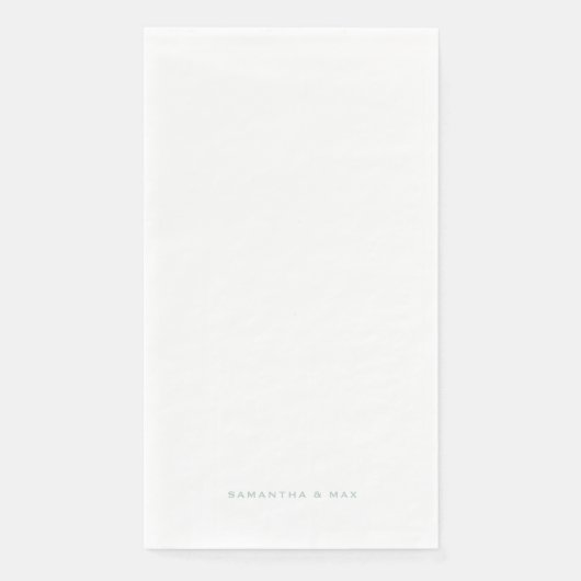 Serviette En Papier Simple White Seafoam Couple Names Modern Guest (Devant)
