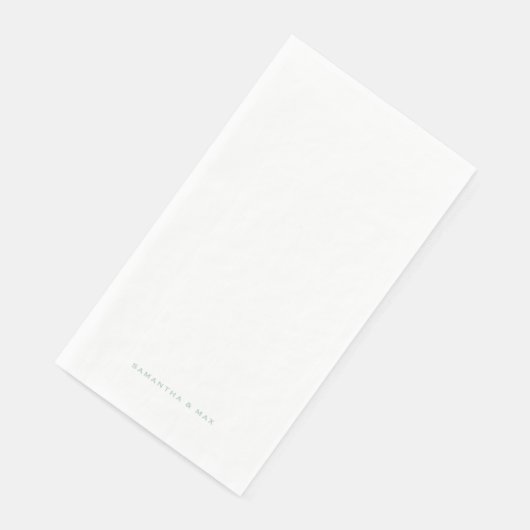 Serviette En Papier Simple White Seafoam Couple Names Modern Guest (Coin)