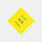 Serviette En Papier Simple Yellow Paper Napkins, 80th Birthday Party (Coin)
