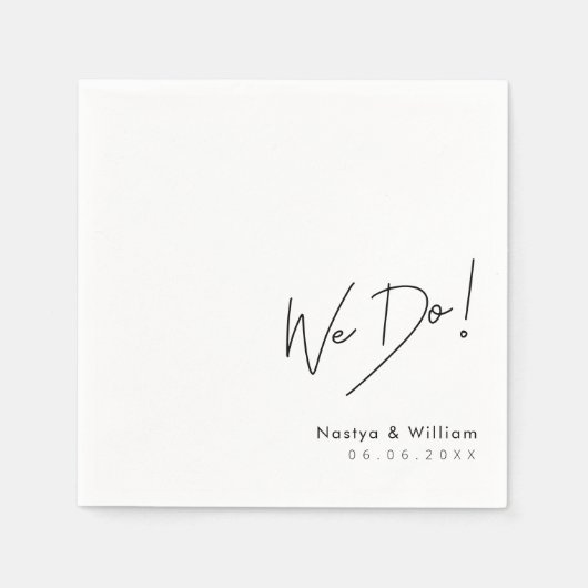 Serviette En Papier Simplement Belle : Lettre main "Nous faisons" Mari (Devant)