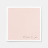 Serviette En Papier Simplement Blush Gold Script Mariage Cocktail (Devant)