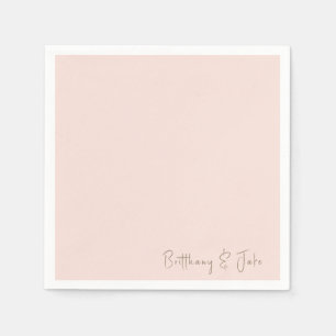 Serviette En Papier Simplement Blush Gold Script Mariage Cocktail