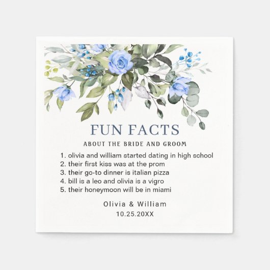 Serviette En Papier Simplement Elegant Eucalyptus Fun Facts Mariage (Devant)